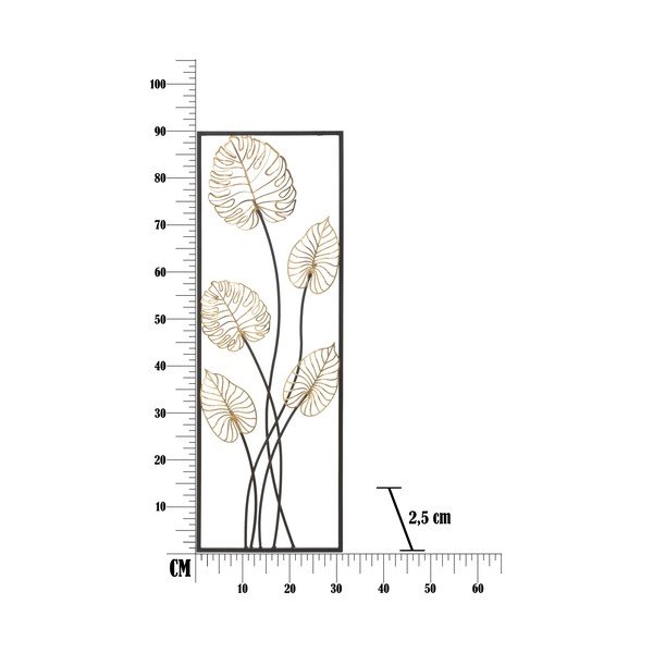 Kovová závesná dekorácia so vzorom listov Mauro Ferretti Luxy -A-, 31 x 90 cm-image-2
