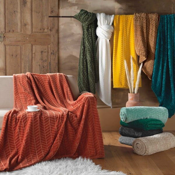 Hnedý pléd z mikroflanelu 180x220 cm Arya – douceur d'intérieur-image-3