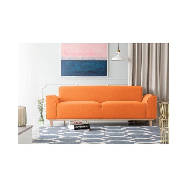 Oranžová trojmiestna pohovka Kooko Home Jazz-image-1
