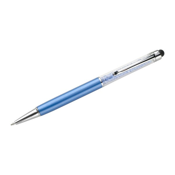 Modré pero so stylusom a krištáľmi Swarovski Elements Crystals Touch