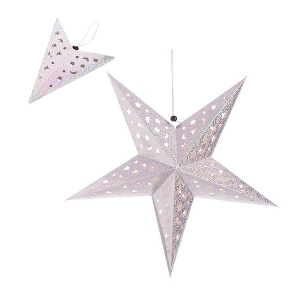 Závesná dekorácia v striebornej farbe Ixia Star, 60 x 60 cm
