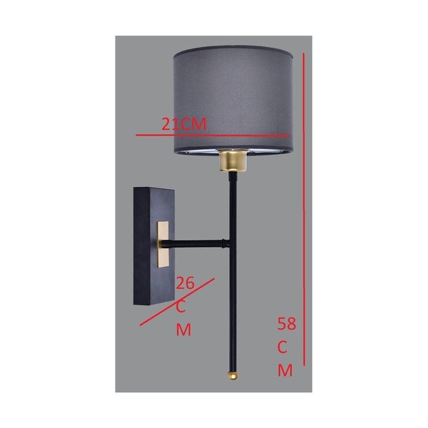 Čierne/sivé nástenné svietidlo Sconce T - Magenta Home-image-2
