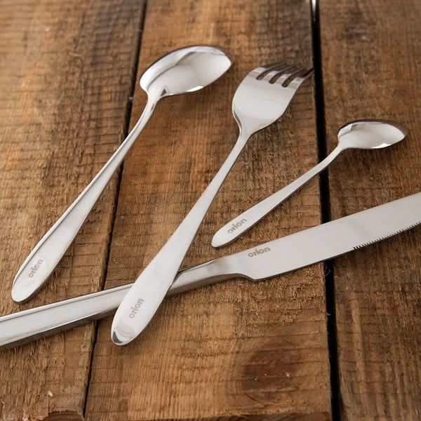 Antikoro príbor 24 ks v striebornej farbe Mirror – Orion-image-3