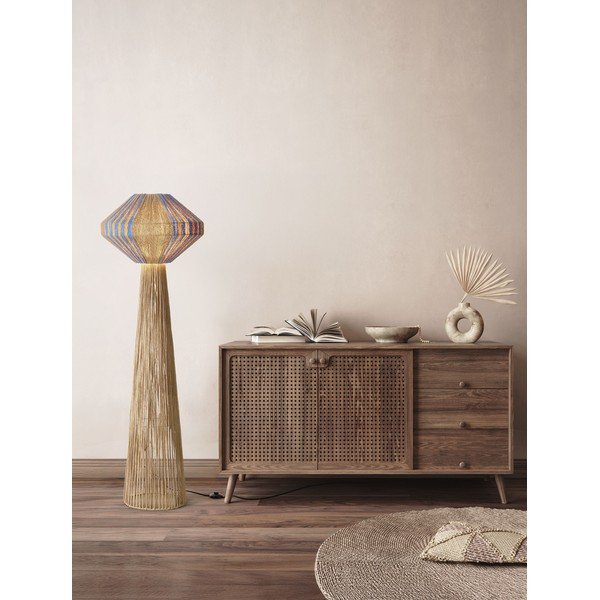 Modrá/v prírodnej farbe povrazová stojacia lampa (výška  152 cm) Abby – Nova Luce-image-2