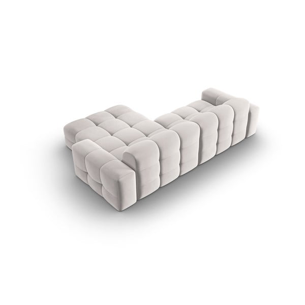 Svetlosivá zamatová rohová pohovka (pravý roh) Kendal - Micadoni Home-image-4