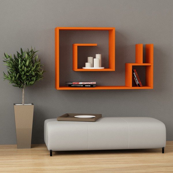 Nástenná polica Salyangoz, oranžová-image-1