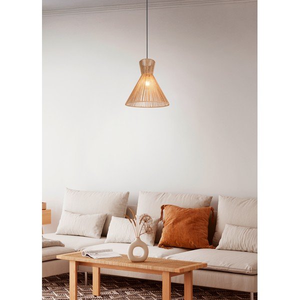 Kovové závesné svietidlo v prírodnej farbe s tienidlom z papierového výpletu ø 35 cm Rosalie – Reality-image-1