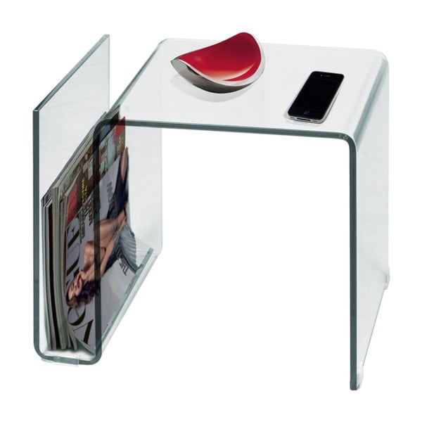 Variabilný sklenený odkladací stolík so stojanom na časopisy Evergreen House Esidra-image-3