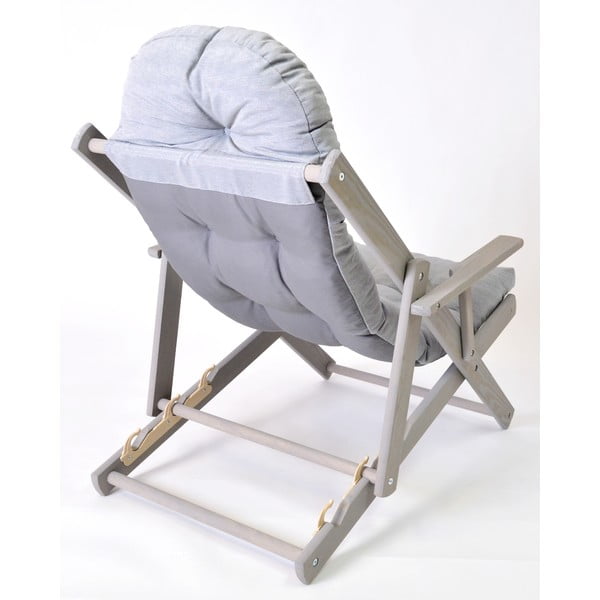 Sivé drevené skladacie záhradné ležadlo Borneo – Rojaplast-image-2