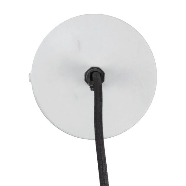 Biele závesné svietidlo s dreveným detailom Leitmotiv Farm, ⌀ 41 cm-image-1