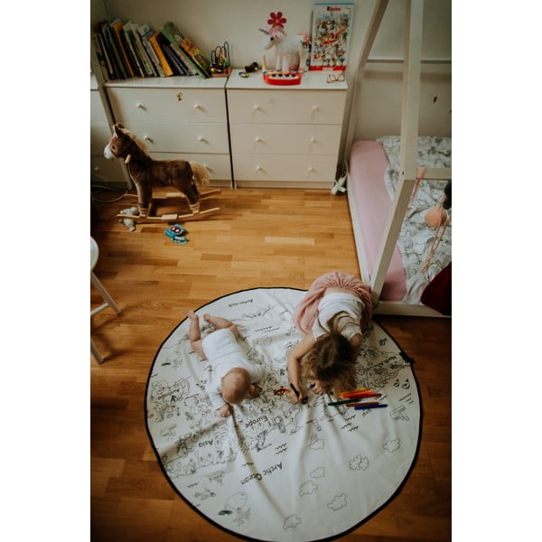 Vyfarbovací detský koberec Butter Kings Field Full of Animals, ø 130 cm-image-4