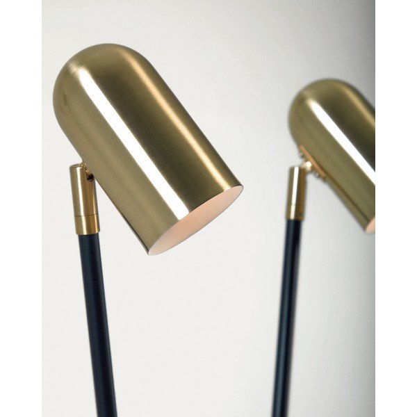 Čierna/v zlatej farbe stojacia lampa s kovovým tienidlom (výška 152 cm) Clemence – Kave Home-image-4