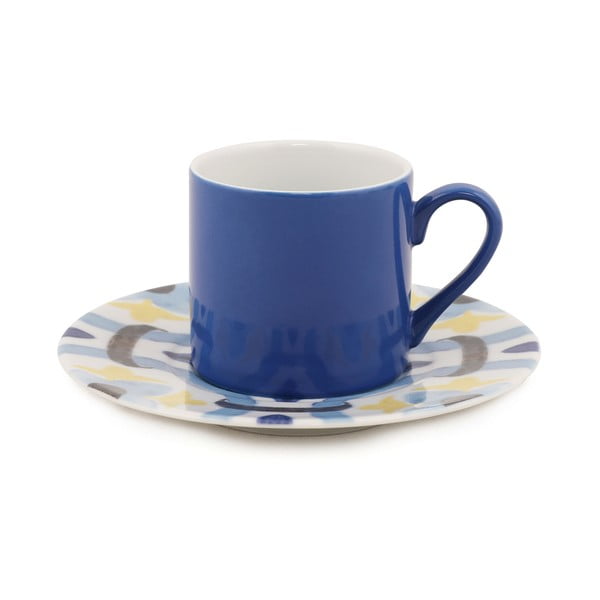 Súprava 4 šálok s tanierikmi Kütahya Porselen Geometric, 90 ml-image-4