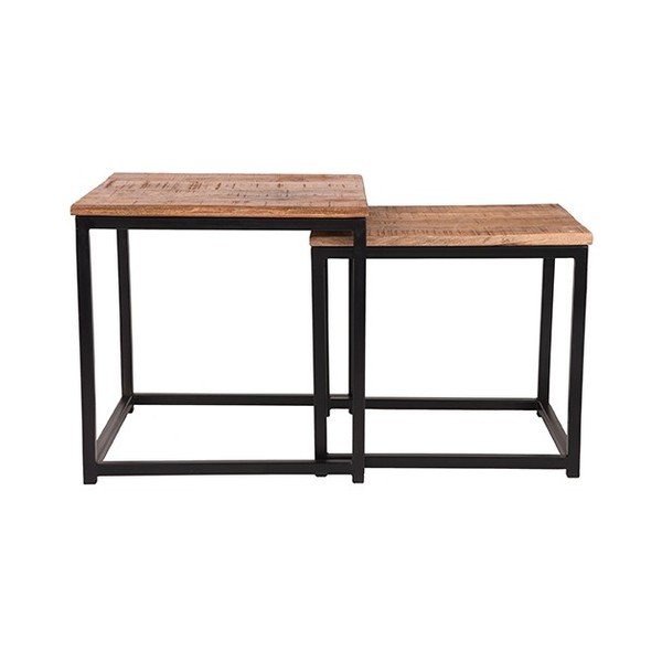 Sada 2 odkladacích stolíkov z mangového dreva LABEL51 Twain, ⌀ 45 cm a ⌀ 39 cm-image-3