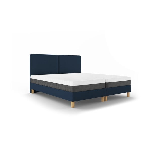 Tmavomodrá dvojlôžková posteľ Mazzini Beds Lotus, 140 x 200 cm