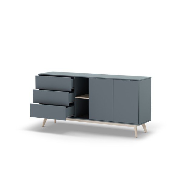 Komoda sivozelená 165x80x40 cm Pisco – Marckeric-image-2