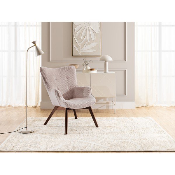 Svetloružové menčestrové kreslo Niko – Ropez-image-4