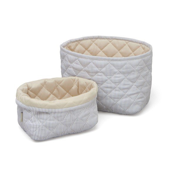 Svetlomodré látkové detské koše na hračky v súprave 2 ks Classic Stripes Blue, Praline – Cam Cam Copenhagen