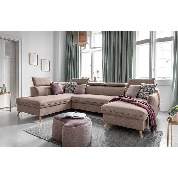 Béžová rozkladacia rohová pohovka (ľavý roh) Sweet Harmony – Miuform-image-4