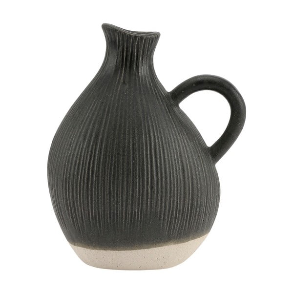 Čierna kameninová váza A Simple Mess Tyst, výška 18 cm