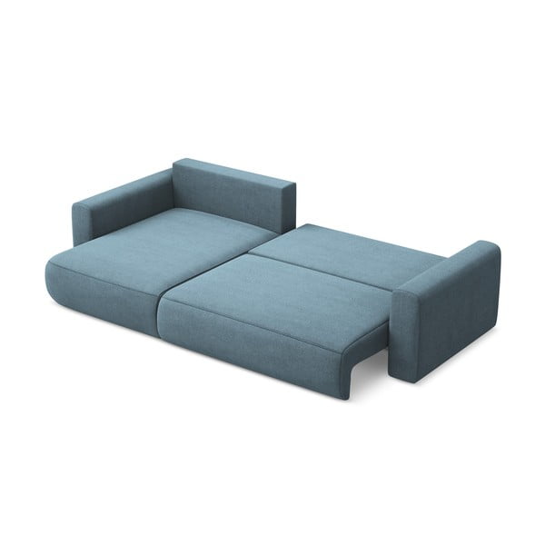 Svetlomodrá rozkladacia/s úložným priestorom rohová pohovka (ľavý roh/s leňoškou) Kapua – Makamii-image-4