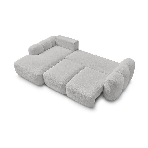 Svetlosivá rozkladacia/s úložným priestorom rohová pohovka z textílie buklé (ľavý roh/s leňoškou) Montaigne – Bobochic Paris-image-4