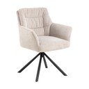 Béžové čalúnené jedálenské kreslo s podrúčkami Alonso – Actona