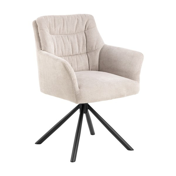 Béžové čalúnené jedálenské kreslo s podrúčkami Alonso – Actona