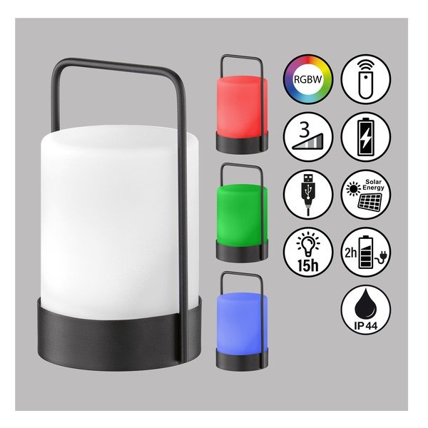 LED solárne stmievateľné vonkajšie svietidlo na diaľkové ovládanie ø 12 cm Casoli – Fischer &amp; Honsel-image-2