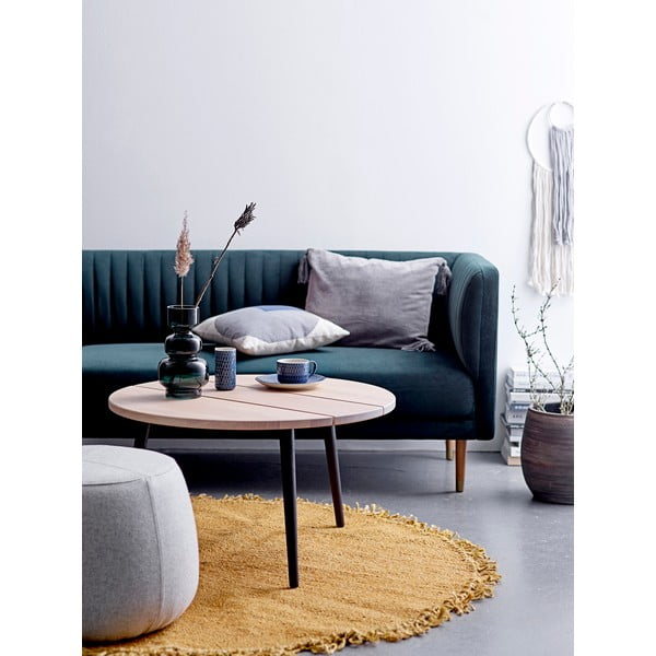 Žltý jutový koberec Bloomingville Sun, ⌀ 150 cm-image-1