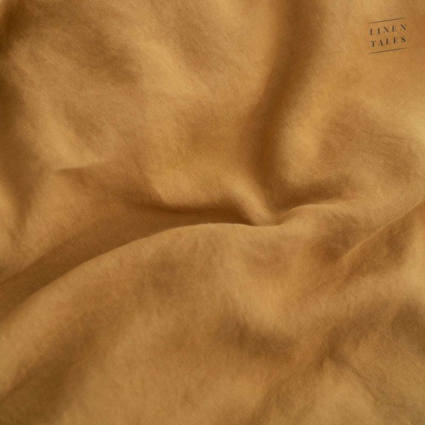 Žltá obliečka na perinu na jednolôžko z konopného vlákna 140x200 cm – Linen Tales-image-4