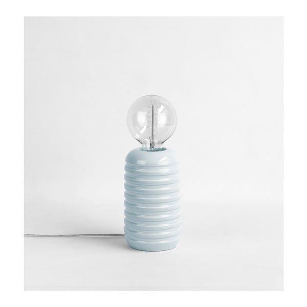 Svetlomodrá stolová lampa z keramiky Velvet Atelier Twist