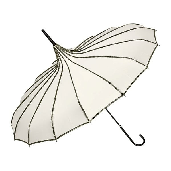 Krémový dáždnik s rúčkou Von Lilienfeld Pagoda Justine, ø 90 cm