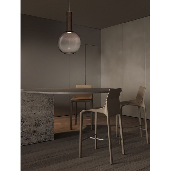 Hnedé sklenené LED závesné svietidlo so stmievačom ø 30 cm Nostos – Nova Luce-image-3