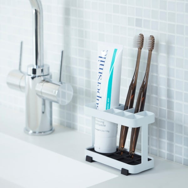 Biely stojan na zubné kefky a pastu YAMAZAKI Tower-image-1