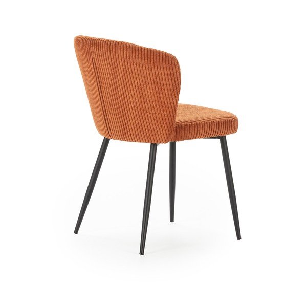 Oranžové menčestrové jedálenské stoličky v súprave 4 ks Megan – Marckeric-image-4