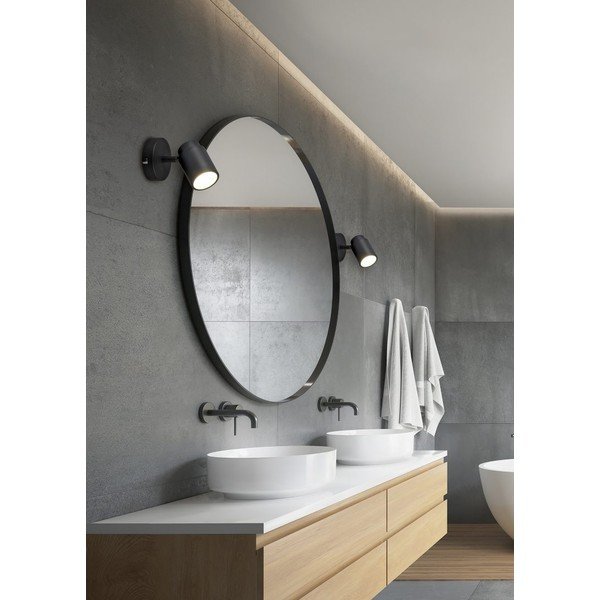 Matne čierne kovové bodové svietidlo 10x9 cm Angelo - Trio-image-1