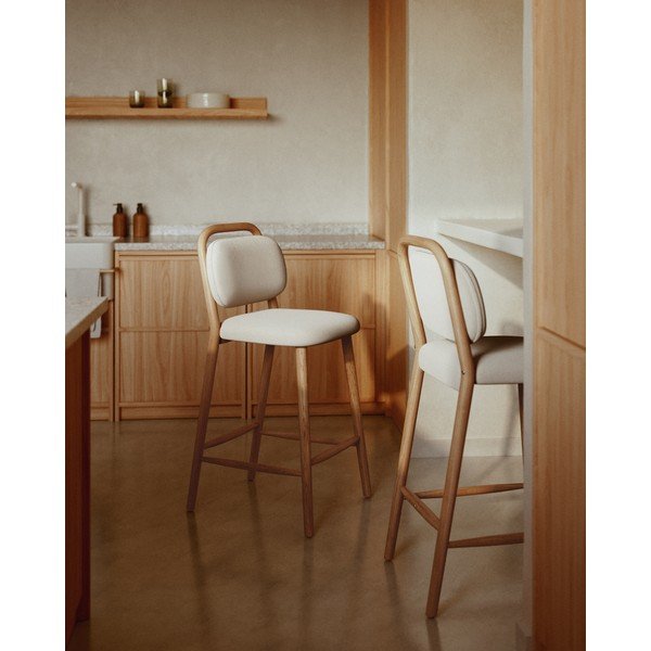Béžová barová stolička (výška sedadla 66 cm) Helda – Kave Home-image-1