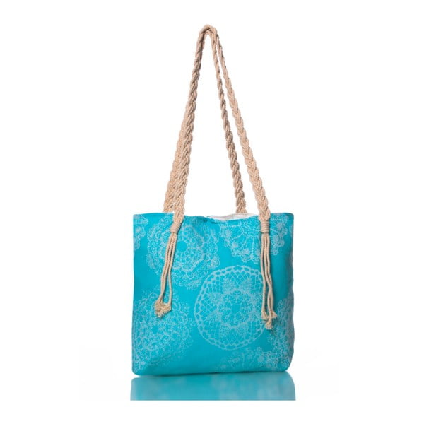 Tyrkysová taška Homedebleu Lace, 50 × 40 cm