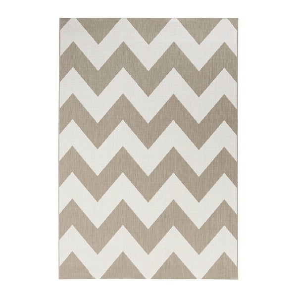 Béžovo-biely koberec vhodný aj do exteriéru Unique, 160 × 230 cm