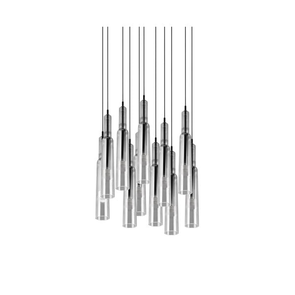 LED závesné svietidlo so skleneným tienidlom ø 50 cm v čierno-striebornej farbe Lucent – Trio Select-image-2