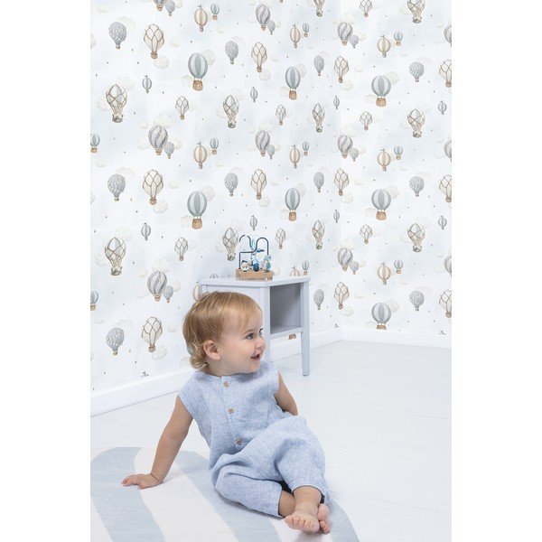 Detská tapeta z netkanej textílie 10 m x 50 cm Hot-Air Balloons – Lilipinso-image-2