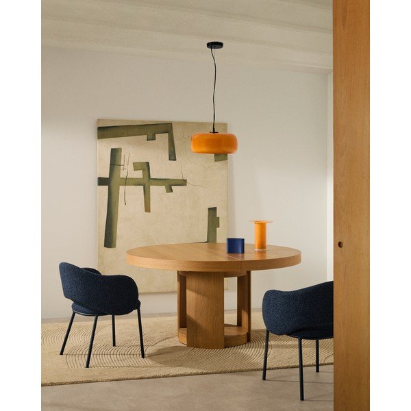 Oranžové LED závesné svietidlo so skleneným tienidlom ø 38 cm Reig – Kave Home-image-4