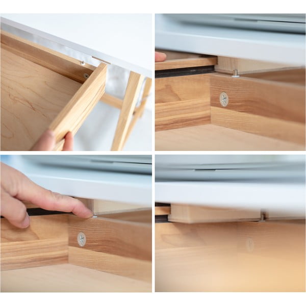 Pracovný stôl s bielou doskou 85x135 cm Luka - Ragaba-image-3