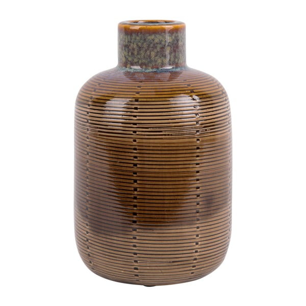Hnedá keramická váza PT LIVING Bottle, výška 18,5 cm