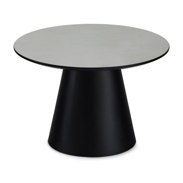 Konferenčný stolík vo svetlosivej a čiernej farbe s doskou v dekore mramoru ø 60 cm Tango – Furnhouse