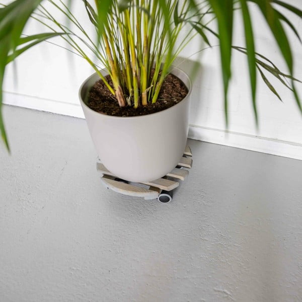 Drevený pojazdný podstavec pod kvetináč ø 29 cm (výška  8 cm) Indoor – Esschert Design-image-1
