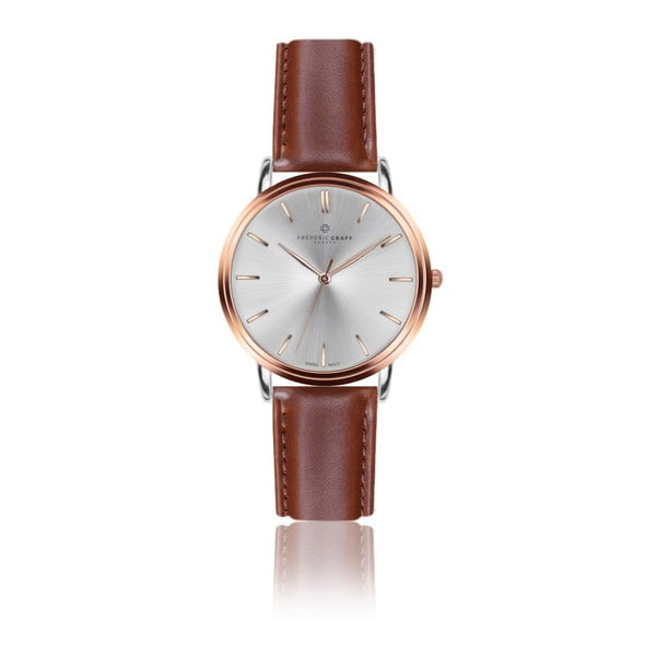 Pánske hodinky s koňakovohnedým remienkom z pravej kože Frederic Graff Rose Breithorn Cognac Leather