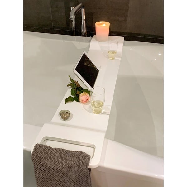 Biela polica do vane Wenko Matera, dĺžka 94 cm-image-2