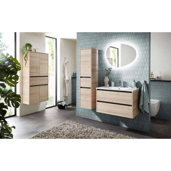 Kúpeľňová skrinka v dekore borovice v prírodnej farbe 146x35 cm Quickset 393 – Pelipal-image-3